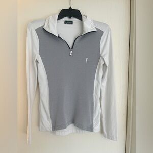 Golfino Women’s White Quarter Zip- Golf- Activewear